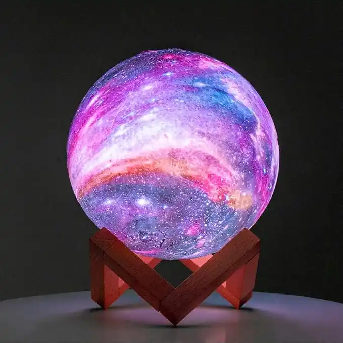 3D Moon Lamp – Touch & remote-controlled LED night light with colorful cosmic glow. Perfect gift, meditation lamp, kids’ room, or space décor.