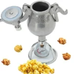 Retro Hand-Crank Popcorn Maker – Stainless Steel Vintage Movie Night Treat. Fresh homemade popcorn with style, nostalgia, and easy manual operation.