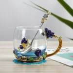 Rose Glass Tea Mug Gift Set