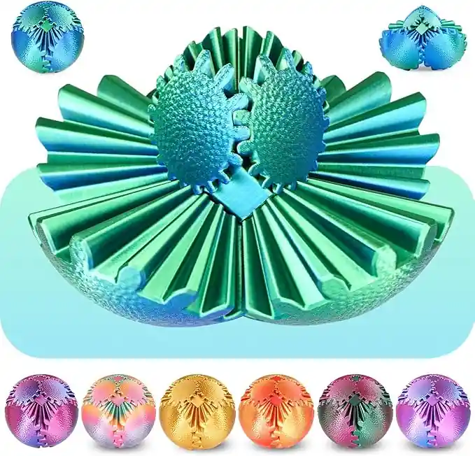 Spinning 3D Gear Sphere fidget toy for stress relief, STEM lovers, and pocket-sized fun. Perfect gift for engineers, students, and fidget enthusiasts.