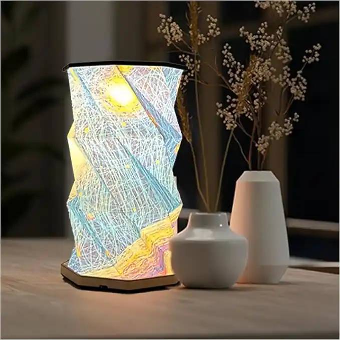 Twist Foldable Rice Paper Lamp – Portable, cordless, rechargeable Japanese-style lamp with touch dimming. Perfect for bedside, camping, meditation, and gifts.