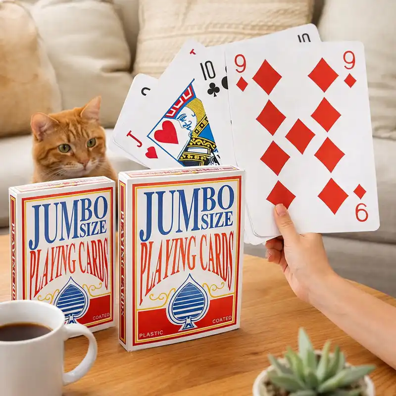 oversized jumbo playing cards giant poker deck for party game night